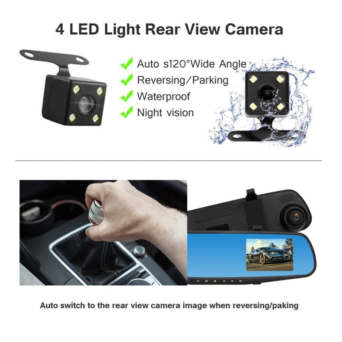 🚗 Espejo Retrovisor Doble Cámara Full HD: ¡Conduce con Seguridad y Visión Total! 🚗