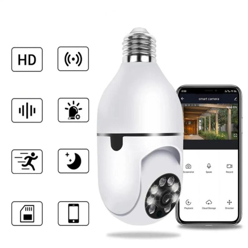 🔒Cámara Bombillo de 360 Grados Inteligente Wifi |Entorno Seguro🏠