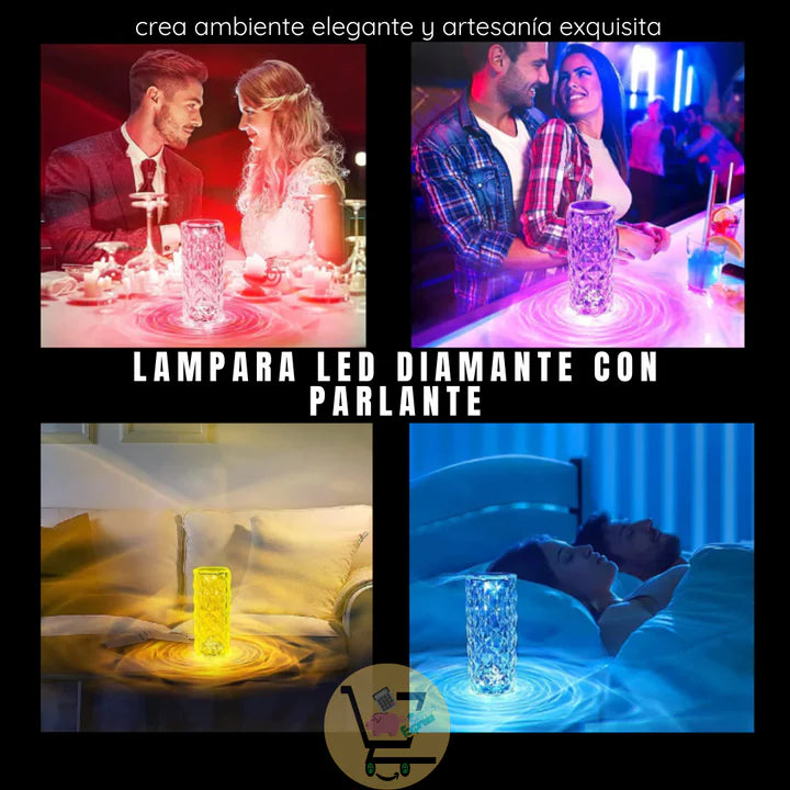 💎 LÁMPARA DIAMANTE CON PARLANTE BLUETOOTH 🔦✨