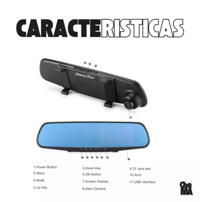 🚗 Espejo Retrovisor Doble Cámara Full HD: ¡Conduce con Seguridad y Visión Total! 🚗