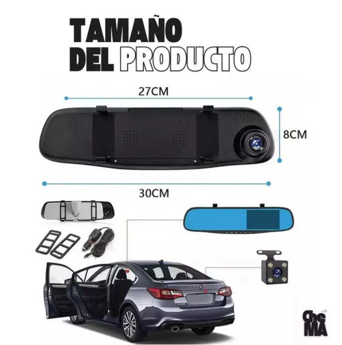 🚗 Espejo Retrovisor Doble Cámara Full HD: ¡Conduce con Seguridad y Visión Total! 🚗