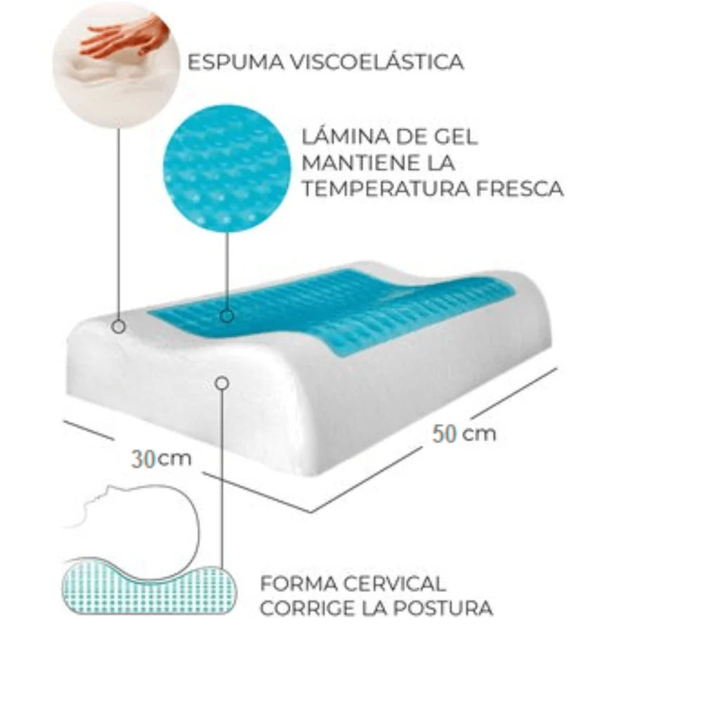 💤Almohada Memory Gel RG - Descanso Perfecto y Frescura Garantizada❄️