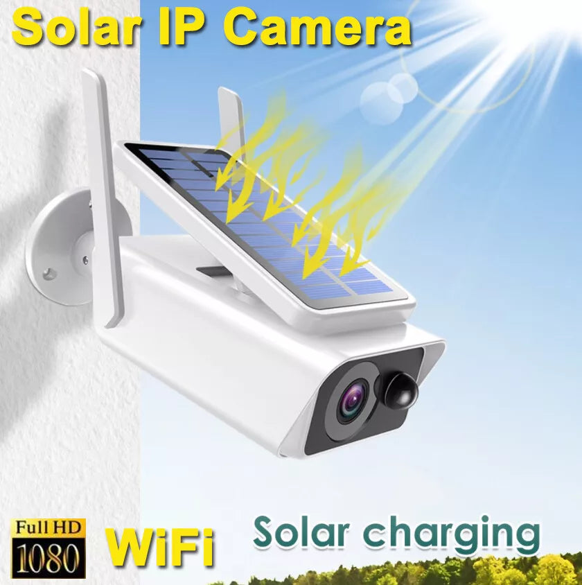 👀Cámara de Seguridad Solar para Exteriores con Visión Nocturna WiFi y Batería Full HD 🔒☀️